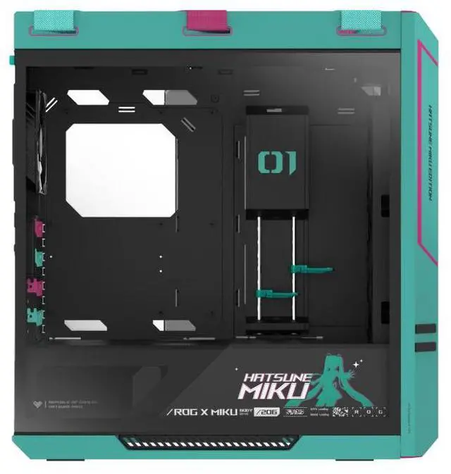 Alt view image 3 of 7 - ASUS ROG Strix Helios GX601S RGB Mid-Tower Computer Case for up to EATX Motherboards with USB 3.2 Front Panel, Aluminum alloy frame,4 mm high-strength tempered glass - RO JI x HATSUNE MIKU Edition