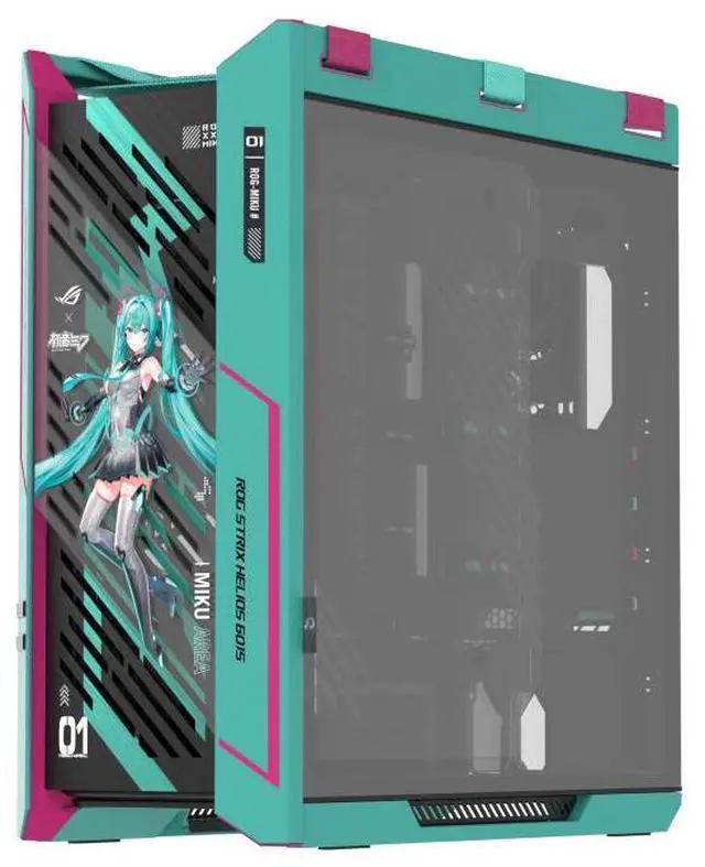Main image of ASUS ROG Strix Helios GX601S RGB Mid-Tower Computer Case for up to EATX Motherboards with USB 3.2 Front Panel, Aluminum alloy frame,4 mm high-strength tempered glass - RO JI x HATSUNE MIKU Edition