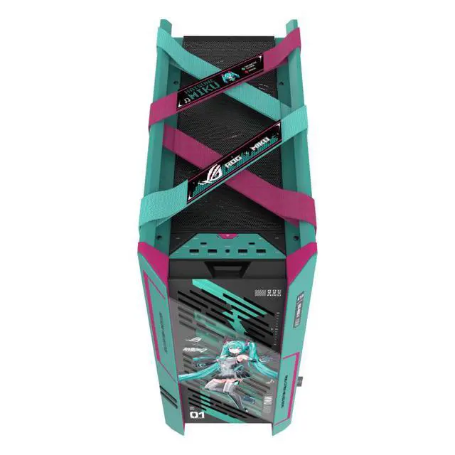 Alt view image 6 of 7 - ASUS ROG Strix Helios GX601S RGB Mid-Tower Computer Case for up to EATX Motherboards with USB 3.2 Front Panel, Aluminum alloy frame,4 mm high-strength tempered glass - RO JI x HATSUNE MIKU Edition