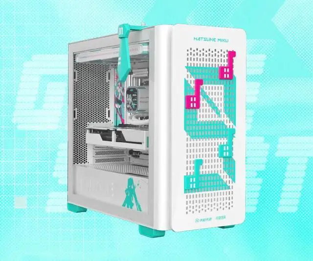 Main image of ASUS TX A23 Hatsune Miku Edition Micro ATX Computer Case Custom Earphone Clip / Supports BTF Motherboards / USB 3.2
