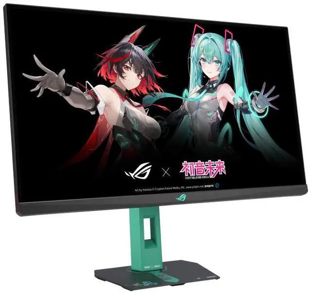 Alt view image 3 of 7 - ASUS ROG Strix RO JI x Hatsune Miku Edition Monitor 27" 2560x1440, 260Hz OC (144Hz and above), 0.3ms (min.), Fast IPS, ELMB Sync, USB Type-C, G-Sync compatible, DisplayWidget Center, Tripod Sock