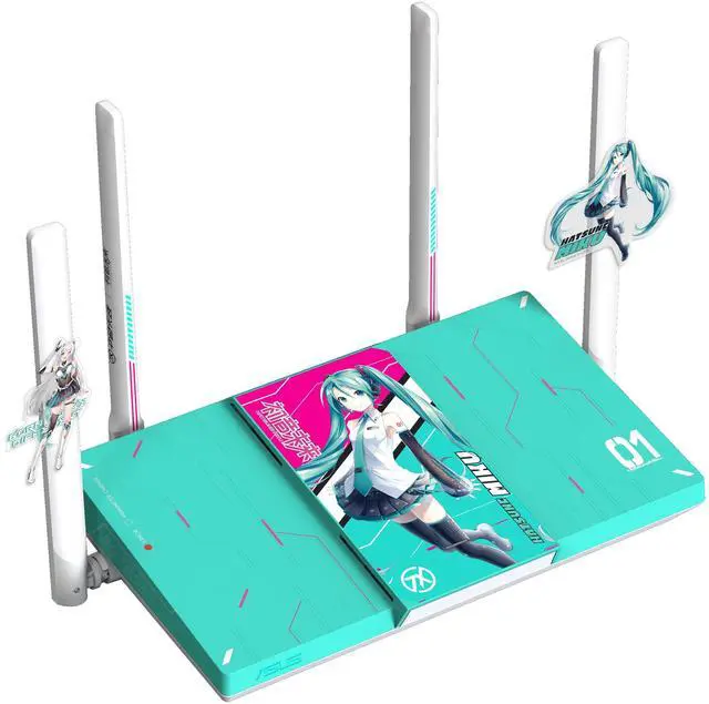Alt view image 3 of 7 - ASUS TX II Hatsune Miku Edition Gaming Router, AiMesh networking signal for full home coverage, supports 4K-QAM technology, MLO dual-band aggregation technology, 2.5G port, 3x1G Ethernet ports