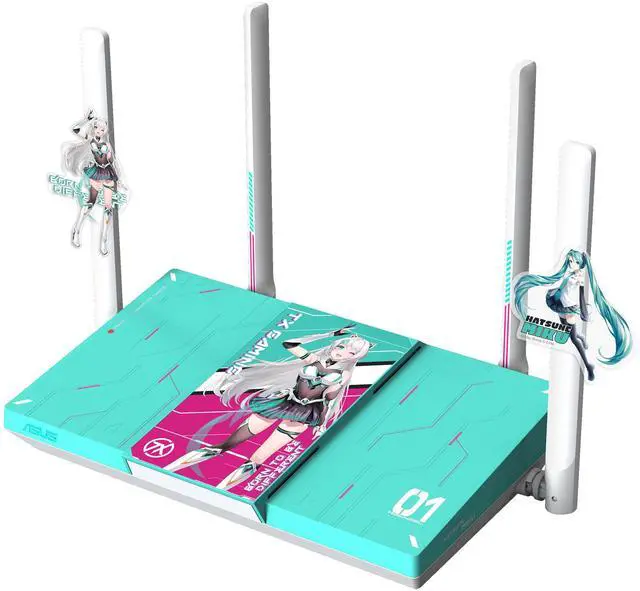 Alt view image 2 of 7 - ASUS TX II Hatsune Miku Edition Gaming Router, AiMesh networking signal for full home coverage, supports 4K-QAM technology, MLO dual-band aggregation technology, 2.5G port, 3x1G Ethernet ports