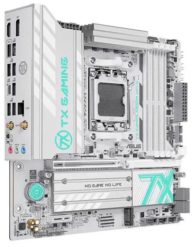 Alt view image 2 of 4 - ASUS TX GAMING B850M WIFI W AMD AM5 mATX Motherboard, PCIe 5.0, WiFi 6, three M.2slots, SATA interface, M.2 interface (NVMe protocol),Aura Sync
