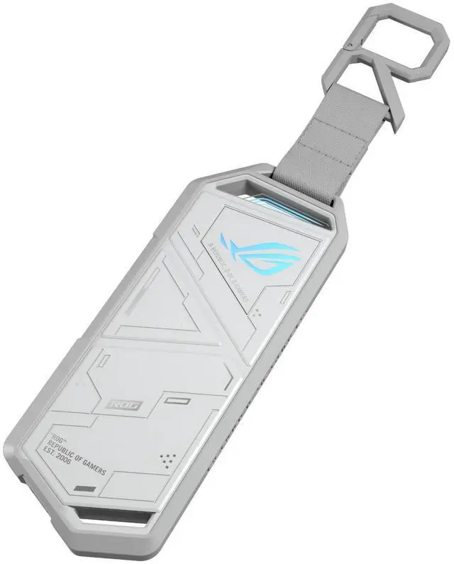 Alt view image 3 of 4 - ASUS ROG STRIX Arion White Aluminum Alloy M.2 NVMe SSD External Portable Enclosure Case Adapter, USB 3.2 Gen 2 Type-C (10 Gbps), USB-C to C and USB-C to A Cables, Fits PCIe 2280/2260/2242/2230 M Key/B