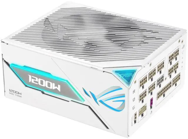 Alt view image 2 of 6 - ASUS ROG Thor 1200W Platinum III White Edition PSU (80 PLUS Platinum Certified, ATX 3.1, GaN MOSFET, GPU-First Intelligent Voltage Stabilizer, Magnetic OLED Display, Turbo Mode)