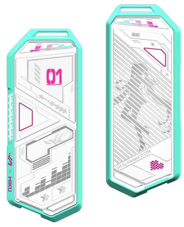 Main image of ASUS ROG STRIX SSD Enclosures RO JI x HATSUNE MIKU Edition, USB 3.2 Gen 2x1 Type-C (10 Gbps), dual USB-C to C and USB-C to A cables, suitable for PCIe 2280/2260/2242/2230 M key/B+M key