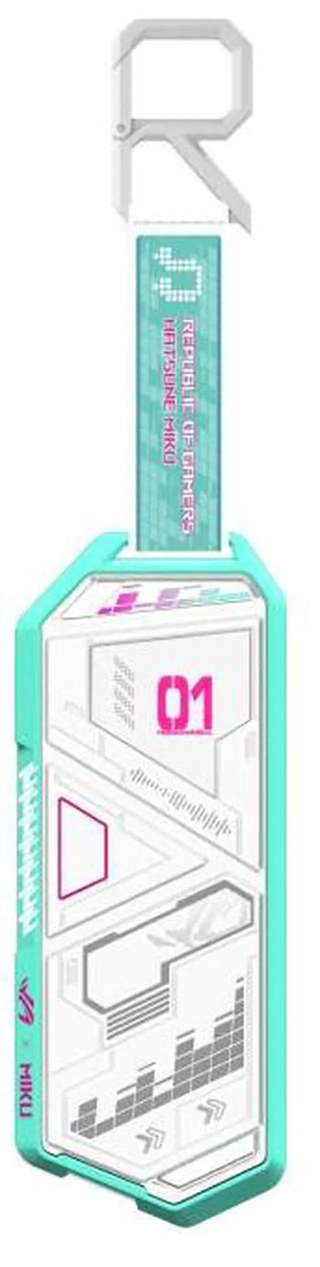 Alt view image 4 of 7 - ASUS ROG STRIX SSD Enclosures RO JI x HATSUNE MIKU Edition, USB 3.2 Gen 2x1 Type-C (10 Gbps), dual USB-C to C and USB-C to A cables, suitable for PCIe 2280/2260/2242/2230 M key/B+M key