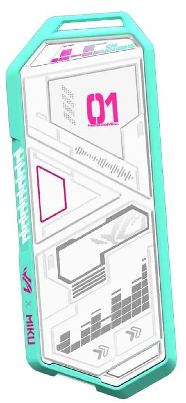 Alt view image 3 of 7 - ASUS ROG STRIX SSD Enclosures RO JI x HATSUNE MIKU Edition, USB 3.2 Gen 2x1 Type-C (10 Gbps), dual USB-C to C and USB-C to A cables, suitable for PCIe 2280/2260/2242/2230 M key/B+M key
