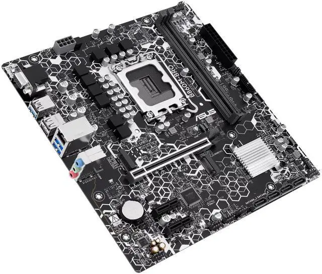 Alt view image 4 of 6 - ASUS B860M-BRO Intel B860 (LGA1851) mATX motherboard, PCIe 4.0, 2 x M.2 slots, DDR5, Realtek 2.5Gb Ethernet, HDMI, VGA, SATA 6 Gbps, rear USB 10Gbps Type-A, front USB 5Gbps Type-C®
