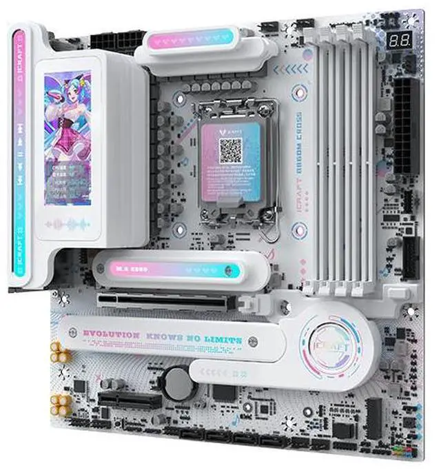 Alt view image 4 of 7 - MAXSUN iCraft B860M CROSS PRO Intel B860 (LGA1851) mATX Motherboard, Onboard LED display, PCIe 5.0, M.2 slots, DDR5, 5G wired network,Wi-Fi 7, USB4® 40G
