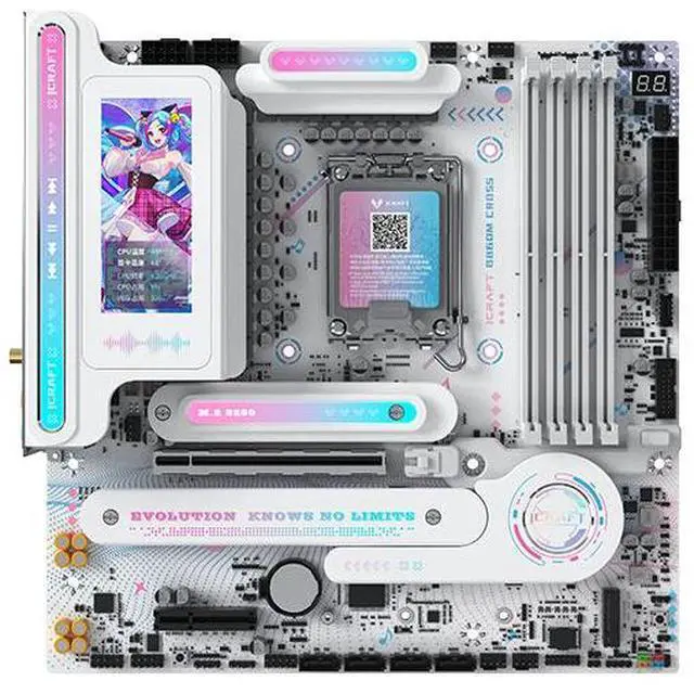Alt view image 2 of 7 - MAXSUN iCraft B860M CROSS PRO Intel B860 (LGA1851) mATX Motherboard, Onboard LED display, PCIe 5.0, M.2 slots, DDR5, 5G wired network,Wi-Fi 7, USB4® 40G