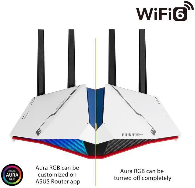 Alt view image 2 of 7 - ASUS RT-AX82U AX5400 Dual-band WiFi 6 Gaming Router GUNDAM EDITION, Game Acceleration, Mesh WiFi Support, Lifetime Free Internet Security, Dedicated Gaming Port, Mobile Game Boost, MU-MIMO