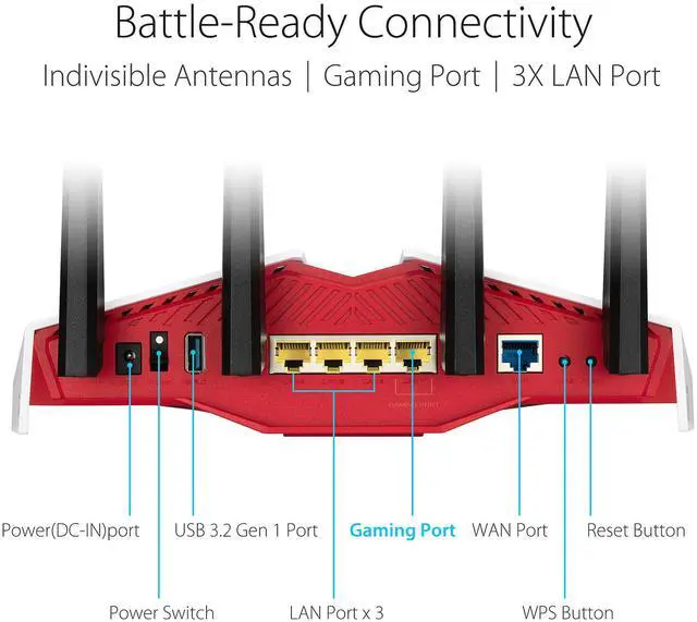 Refurbished: ASUS RT-AX82U AX5400 Dual-band WiFi 6 Gaming Router