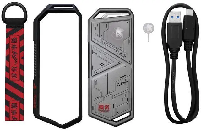 Alt view image 6 of 6 - ASUS ROG STRIX Arion EVA Edition Aluminum Alloy M.2 NVMe SSD External Portable Enclosure Case Adapter, USB 3.2 Gen 2 Type-C (10 Gbps), Aura Sync, 2230/2242/2260/2280 M.2 PCIe® NVMe with M or B+M key**