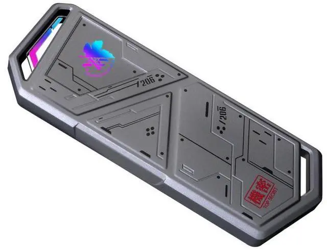 Alt view image 3 of 6 - ASUS ROG STRIX Arion EVA Edition Aluminum Alloy M.2 NVMe SSD External Portable Enclosure Case Adapter, USB 3.2 Gen 2 Type-C (10 Gbps), Aura Sync, 2230/2242/2260/2280 M.2 PCIe® NVMe with M or B+M key**