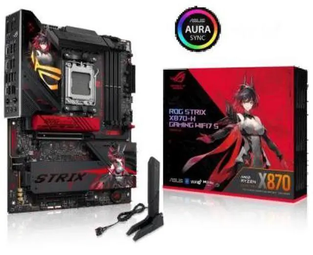 Main image of ASUS ROG STRIX X870-H GAMING WIFI S RO HIME EDITION AMD AM5 X870 ATX motherboard,16+2+1 80A power stages,DDR5,PCIe 5.0 x16, 4x M.2 , Wi-Fi 7,2.5Gb LAN,2xUSB4, USB Type-C, BIOS FlashBack