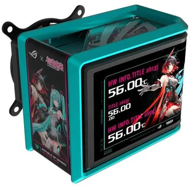 Alt view image 3 of 4 - ASUS ROG Ryuo IV SLC 360 ARGB MIKU Edition All-in-one AIO Liquid CPU Cooler, 200mm short water,curved 6.67'' AMOLED screen, 3D visual effects, AMD AM4/AM5 & Intel LGA1851/1700