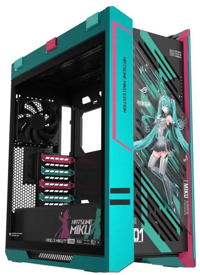 Main image of ASUS ROG Strix Helios GX601S HATSUNE MIKU Edition RGB Mid-Tower Computer Case for up to EATX Motherboards with USB 3.2 Front Panel, Aluminum alloy frame,4 mm high-strength tempered glass
