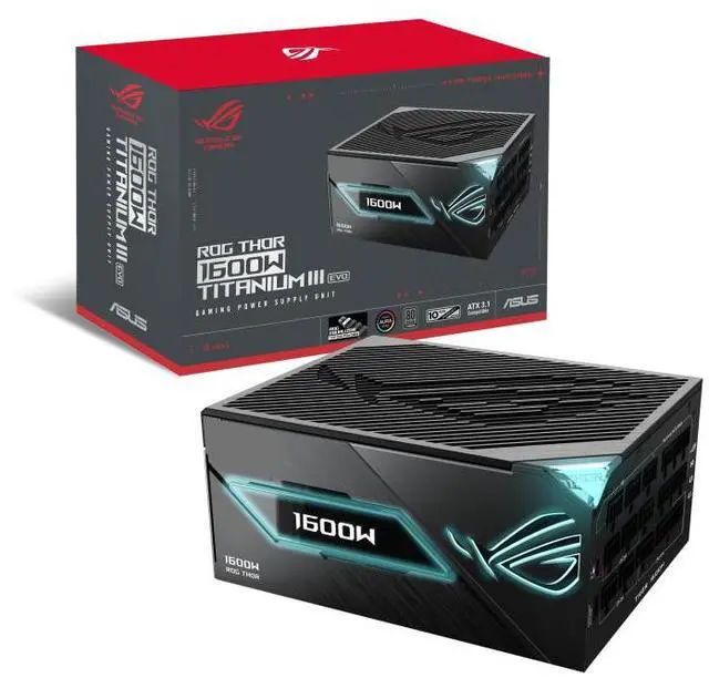 Main image of ASUS ROG Thor 1600W Titanium III EVO ROG Equalizer Edition PSU (2026) (80 PLUS Titanium Certified, ATX 3.1, GaN MOSFET, GPU-First Intelligent Voltage Stabilizer, Magnetic OLED Display, Turbo Mode)