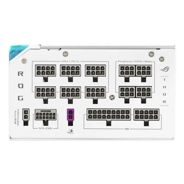 Alt view image 6 of 7 - ASUS ROG Thor 1200W Platinum III WHITE EDITION PSU (80 PLUS Platinum Certified, ATX 3.1, GaN MOSFET, GPU-First Intelligent Voltage Stabilizer, Magnetic OLED Display, Turbo Mode)