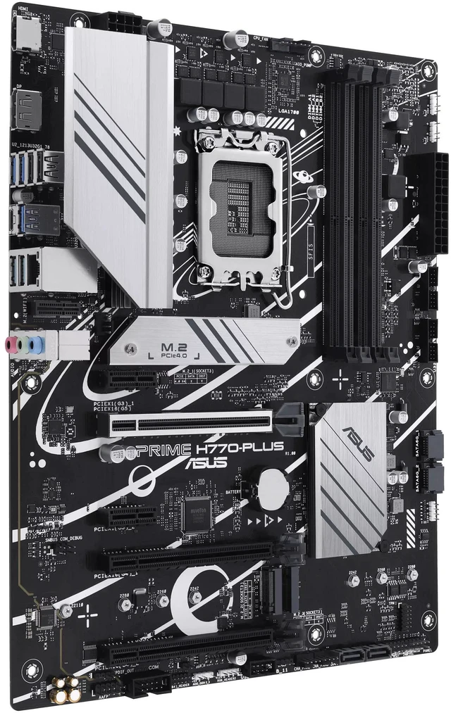 Alt view image 2 of 7 - ASUS Prime H770-PLUS D5 Intel H770( 13th and 12th Gen) LGA 1700 ATX motherboard with PCIe 5.0, 3xPCIe 4.0 M.2 slots, DDR5, 2.5Gb LAN, DisplayPort, HDMI, USB 3.2 Gen 2 Type-C, Thunderbolt (USB4) suppo
