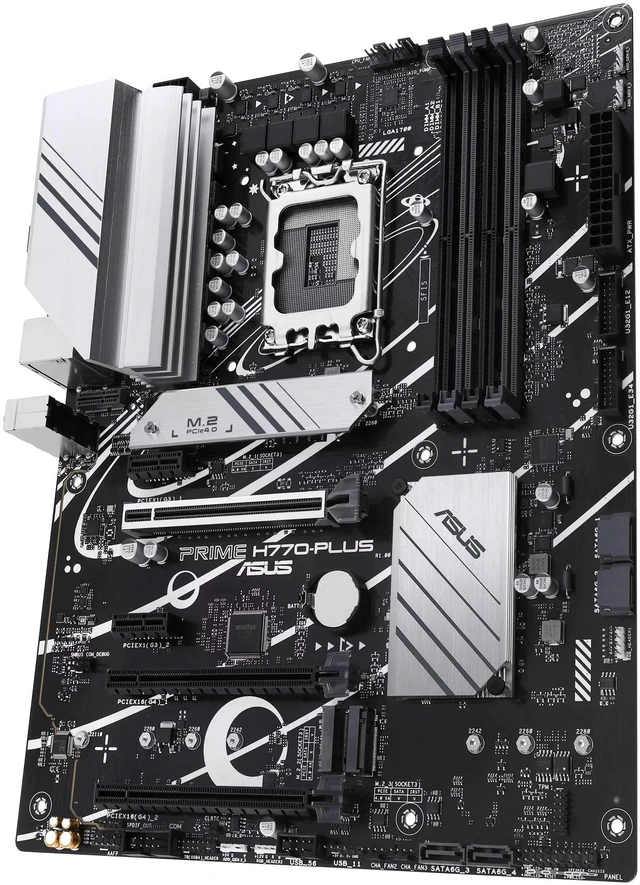 Alt view image 4 of 7 - ASUS Prime H770-PLUS D5 Intel H770( 13th and 12th Gen) LGA 1700 ATX motherboard with PCIe 5.0, 3xPCIe 4.0 M.2 slots, DDR5, 2.5Gb LAN, DisplayPort, HDMI, USB 3.2 Gen 2 Type-C, Thunderbolt (USB4) suppo