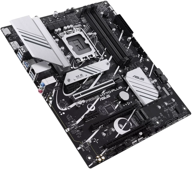 Alt view image 5 of 7 - ASUS Prime H770-PLUS D5 Intel H770( 13th and 12th Gen) LGA 1700 ATX motherboard with PCIe 5.0, 3xPCIe 4.0 M.2 slots, DDR5, 2.5Gb LAN, DisplayPort, HDMI, USB 3.2 Gen 2 Type-C, Thunderbolt (USB4) suppo