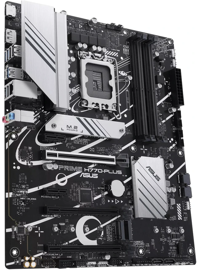 Alt view image 3 of 7 - ASUS Prime H770-PLUS D5 Intel H770( 13th and 12th Gen) LGA 1700 ATX motherboard with PCIe 5.0, 3xPCIe 4.0 M.2 slots, DDR5, 2.5Gb LAN, DisplayPort, HDMI, USB 3.2 Gen 2 Type-C, Thunderbolt (USB4) suppo