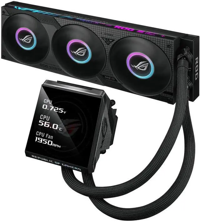 Alt view image 2 of 5 - ASUS ROG Strix LC IV 360 ARGB LCD All-in-One (AIO) Liquid CPU Cooler 400mm tubing, AIO Q-Connector wireless cooling technology,5.08" IPS display ; Supports Intel LGA 1851/1700 & AMD AM5/AM4