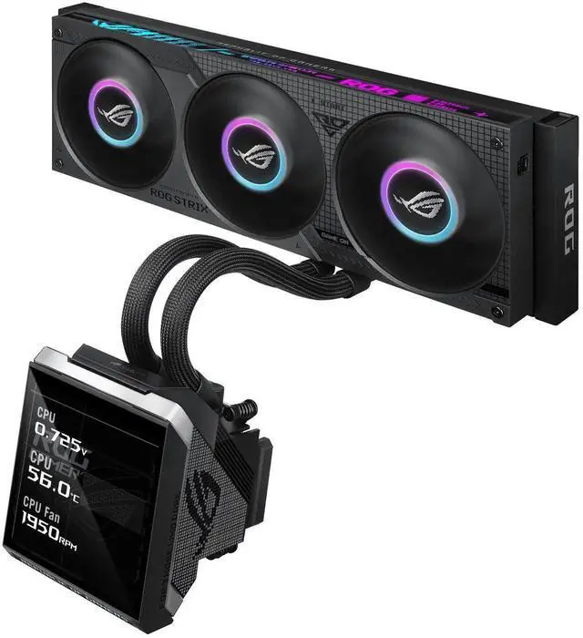 Alt view image 2 of 5 - ASUS ROG Strix SLC IV 360 ARGB LCD All-in-One (AIO) Liquid CPU Cooler 250mm short tube, AIO Q-Connector wireless cooling technology,5.08" IPS display ; Supports Intel LGA 1851/1700 & AMD AM5/AM4