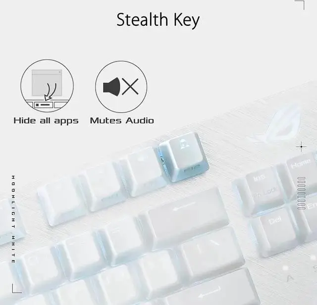 Alt view image 5 of 7 - ASUS X806 ROG Strix Scope NX TKL Moonlight White Wired Mechanical RGB Gaming Keyboard with ROG NX Red Linear Switches