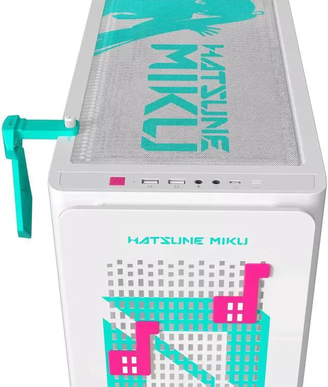 Alt view image 3 of 4 - ASUS TX Gaming A23 Hatsune Miku Edition Micro ATX Computer Case with Custom Earphone Clip / Supports BTF Motherboards 360mm Water Cooling Radiator380mm Top-Tier Graphics Card