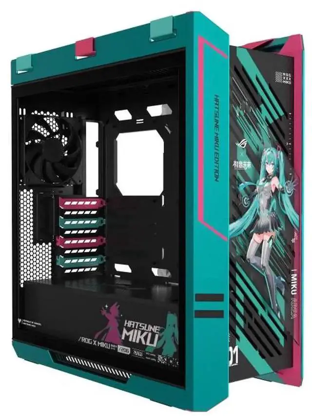 Alt view image 4 of 6 - ASUS ROG Strix Helios GX601S HATSUNE MIKU Edition RGB Mid-Tower Computer Case for up to EATX Motherboards with USB 3.2 Front Panel, Aluminum alloy frame,4 mm high-strength tempered glass