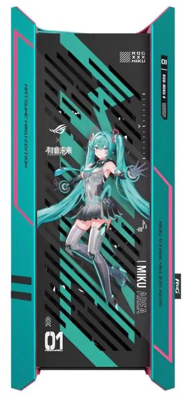 Alt view image 2 of 6 - ASUS ROG Strix Helios GX601S HATSUNE MIKU Edition RGB Mid-Tower Computer Case for up to EATX Motherboards with USB 3.2 Front Panel, Aluminum alloy frame,4 mm high-strength tempered glass