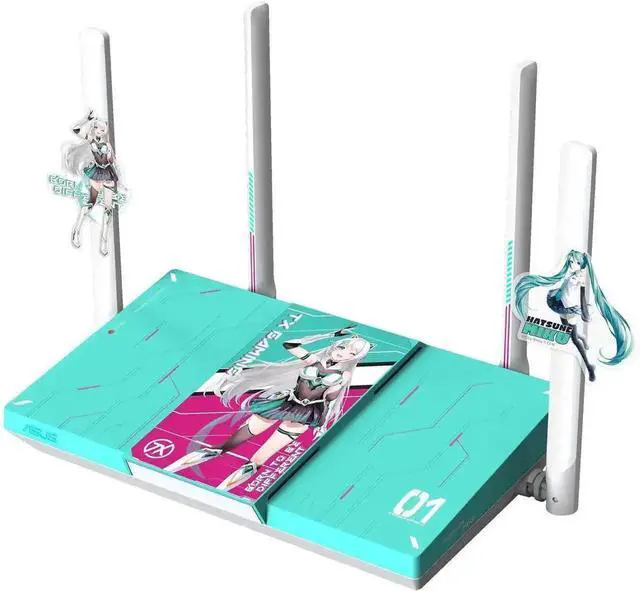 Alt view image 3 of 5 - ASUS TX RT-BE57 Hatsune Miku Edition Dual-Band WiFi 7 (802.11be) Smart AiMesh Expandable Router, 3600 Mbps, 2.5G Port, providing up to 3 SSIDs for IoT devices, parental controls and VPN