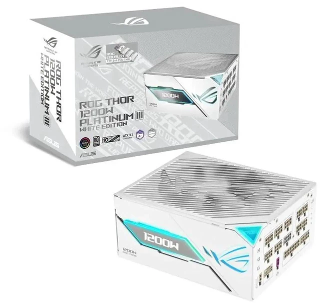 Main image of ASUS ROG Thor 1200W Platinum III ROG Equalizer White Edition PSU (2026)(80 PLUS Platinum Certified, ATX 3.1, GaN MOSFET, GPU-First Intelligent Voltage Stabilizer, Magnetic OLED Display, Turbo Mode)
