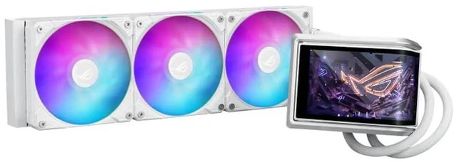 Alt view image 2 of 6 - ASUS ROG RYUO IV 360 ARGB White Edition All-in-one AIO Liquid CPU Cooler, 400mm long water cooling tube, 3D visual effects, curved 6.67'' AMOLED screen, Asetek Gen8 V2,AMD AM4/AM5 & Intel LGA1851/1700
