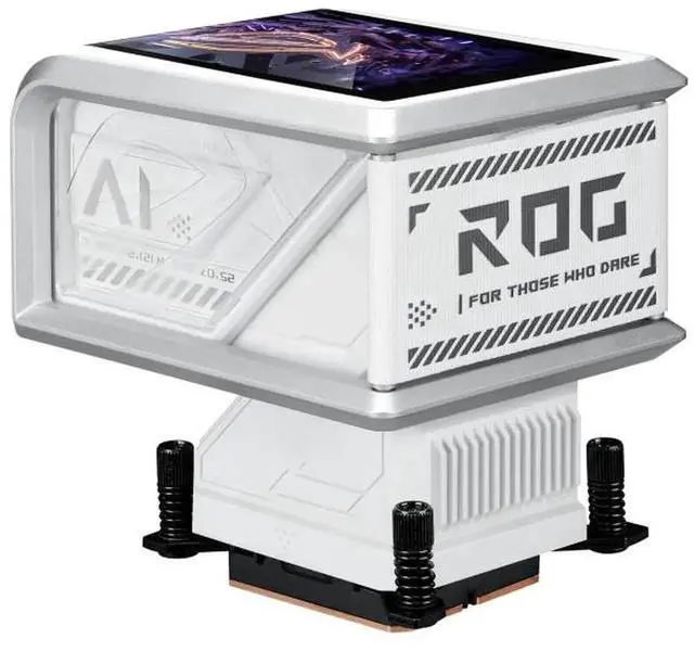 Alt view image 6 of 6 - ASUS ROG RYUO IV 360 ARGB White Edition All-in-one AIO Liquid CPU Cooler, 400mm long water cooling tube, 3D visual effects, curved 6.67'' AMOLED screen, Asetek Gen8 V2,AMD AM4/AM5 & Intel LGA1851/1700