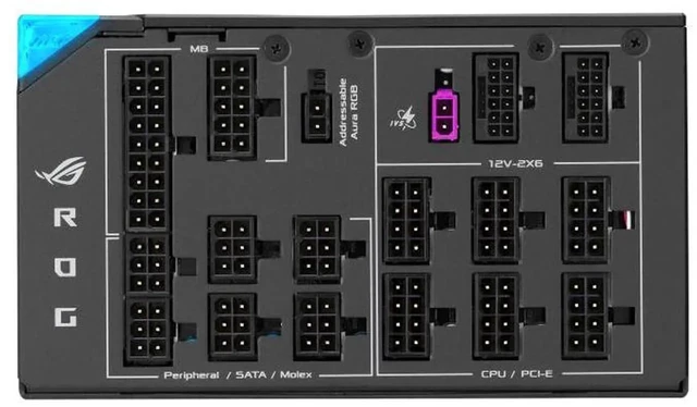 Alt view image 7 of 7 - ASUS ROG Thor 1600W Titanium III Fully Modular Power Supply (80 PLUS Titanium Certified, ATX 3.1, 0dB Mode, Magnetic OLED Display, Turbo Mode,Sleeved Cables, Aura Sync)