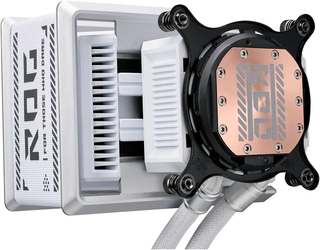 Alt view image 7 of 7 - ASUS ROG RYUO IV SLC 360 ARGB White Edition All-in-one AIO Liquid CPU Cooler, 200mm short water,3D visual effects, curved 6.67'' AMOLED screen and ROG AF 12C ARGB fan, AMD AM4/AM5 & Intel LGA1851/1700