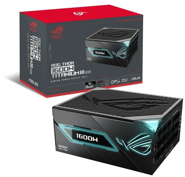 Main image of ASUS ROG Thor 1600W Titanium III EVO ROG Equalizer Edition PSU (2026) (80 PLUS Titanium Certified, ATX 3.1, GaN MOSFET, GPU-First Intelligent Voltage Stabilizer, Magnetic OLED Display, Turbo Mode)
