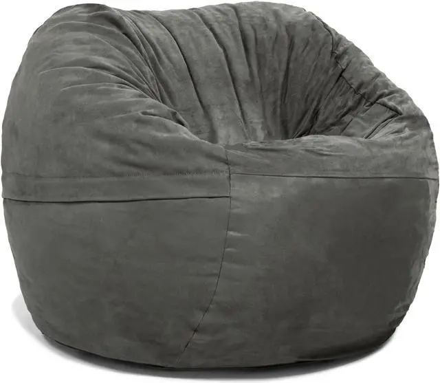 Alt view image 3 of 6 - Jaxx Saxx 3 Foot Round Bean Bag w/ Removable Cover, Charcoal