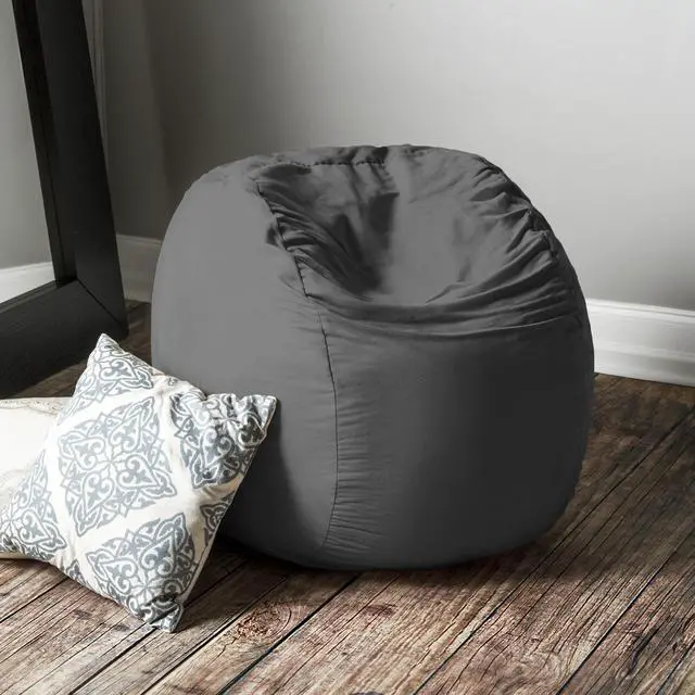 Alt view image 4 of 6 - Jaxx Saxx 3 Foot Round Bean Bag w/ Removable Cover, Charcoal