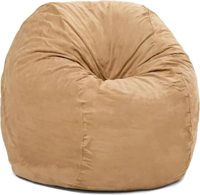 Alt view image 2 of 7 - Jaxx Saxx 5 Foot Large Bean Bag w/ Removable Cover, Camel