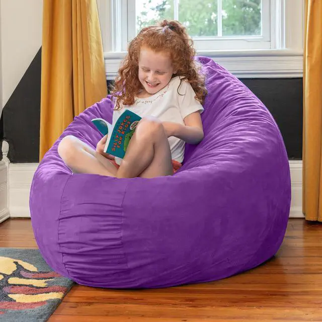 Alt view image 5 of 7 - Jaxx 4 ft Cocoon Kids Bean Bag, Grape