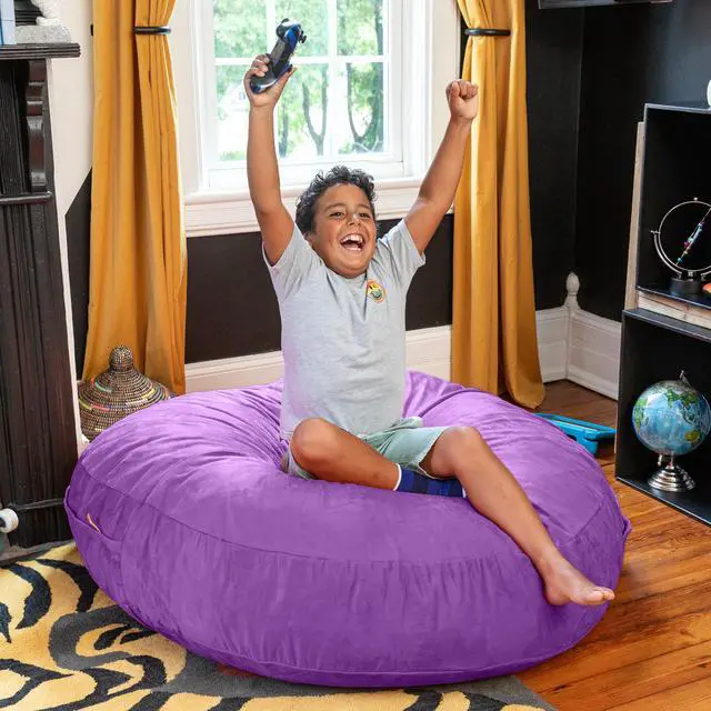 Alt view image 7 of 7 - Jaxx 4 ft Cocoon Kids Bean Bag, Grape