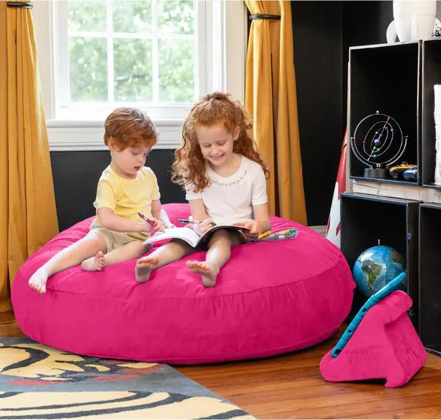 Alt view image 2 of 7 - Jaxx 4 ft Cocoon Kids Bean Bag, Fuchsia