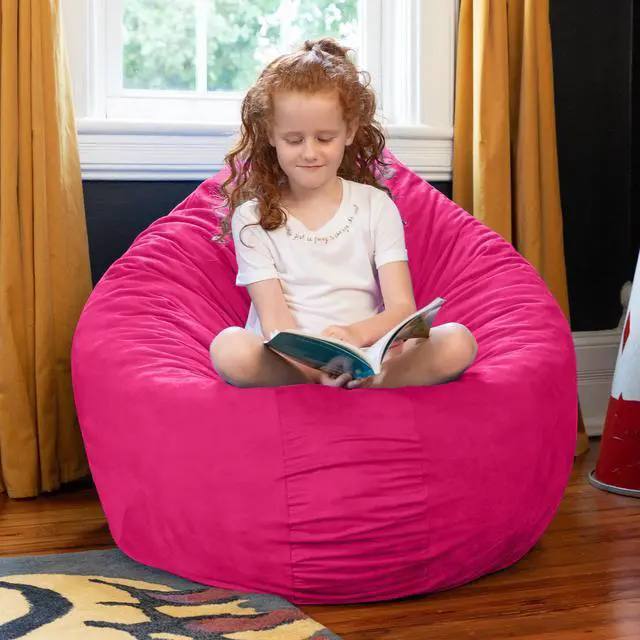 Alt view image 4 of 7 - Jaxx 4 ft Cocoon Kids Bean Bag, Fuchsia