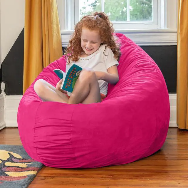 Alt view image 5 of 7 - Jaxx 4 ft Cocoon Kids Bean Bag, Fuchsia